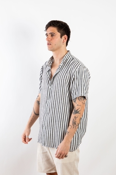 CAMISA MANGA CORTA RAYADA LINO