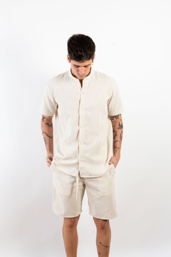 BERMUDA + CAMISA Conjunto Ibiza Corto Lino Rigido - importadocity