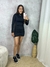 Vestido Curto com Gola Alta e Manga Longa na internet