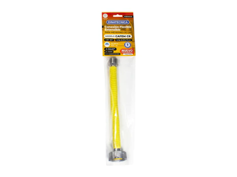 FLEXIBLE 1 1/4 Y 3/4 DINATECNICA 30CM A 70CM PARA INSTALACION DE GAS