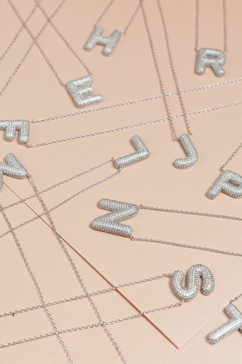 Colar Letra Prata 925