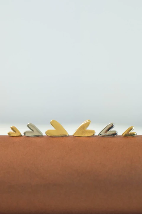 Brinco Trio Bicolor Coração