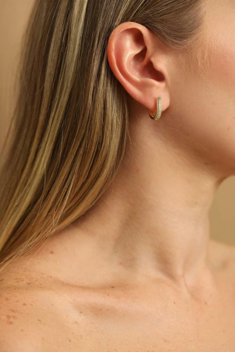 Brinco Argola Tapa Furo Cravejada - comprar online