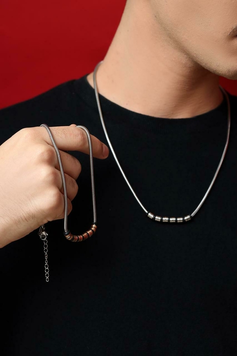 Colar Masculino 6 Tubos Rosé
