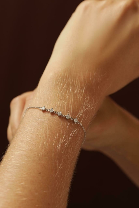 Pulseira 5 Zircônias Prata925