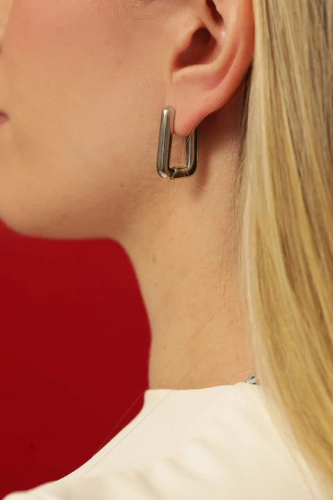 Brinco Argola Retangular