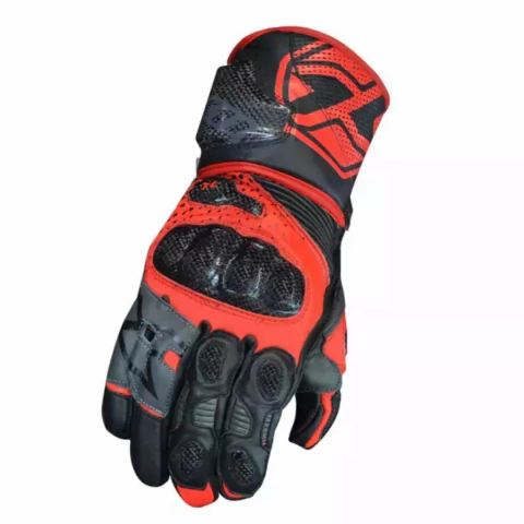 Luva X11 Racing Carbon Cano Longo Vermelho/Preto (Couro) - comprar online