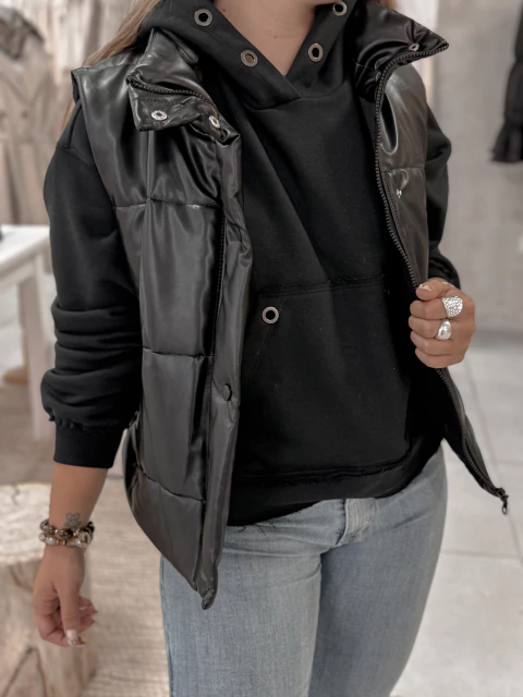 Chaleco Puffer Ecocuero