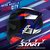 Capacete ASX City Start Preto Vermelho Azul Brilhoso