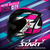 Capacete ASX City Start Preto Turquesa Rosa Brilhoso