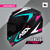 Capacete ASX Eagle Street Preto Tiffany Rosa Brilhoso