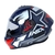 Capacete ASX Draken Pilot Azul Branco Vermelho Brilhoso na internet