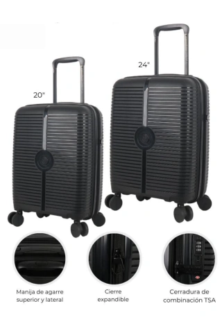 Set Valija Tascani X2 Carry On 20 + Mediana 24 Rigida - tienda online