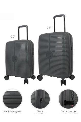 Set Valija Tascani X2 Carry On 20 + Mediana 24 Rigida - tienda online