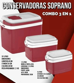 CONSERVADORA SOPRANO 3X1 combo 5lts+12lts+32lts