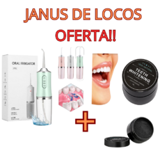 IRRIGADOR DENTAL JANUS™ + BLANQUEADOR DENTAL DE CARBON