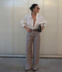 Camisa Leidy maquinetada - estilo Over nude - loja online