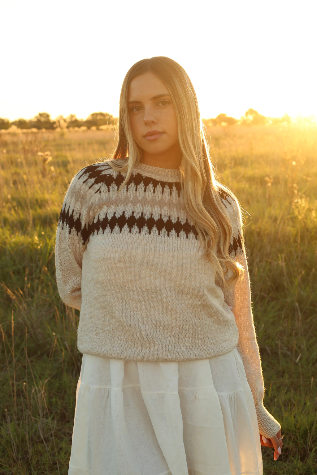 SWEATER JACQUARD CRUDO