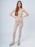 CALZA POWER RECORTES LYCRA BEIGE - tienda online