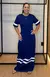 Vestido Moletinho Premium Bicolor Modelagem Ampla - Azul Profundo - comprar online