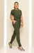 Conjunto Calça Justa e Blusa Básica e Chique- Verde Humanidade - Pannu - Moda Comfy