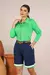 Conjunto Blusa Visco Lady e Bermuda Moletinho Premium - Verde Vínculo - Pannu - Moda Comfy