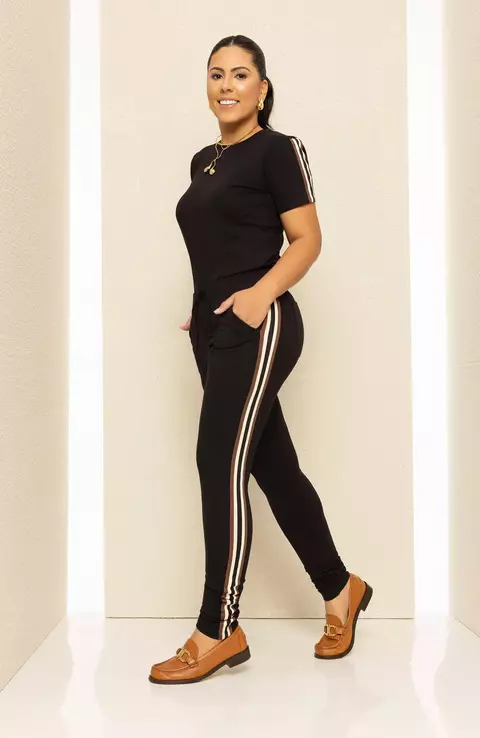 Conjunto Calça Justa em Moletinho Premium 380g - Preto - comprar online