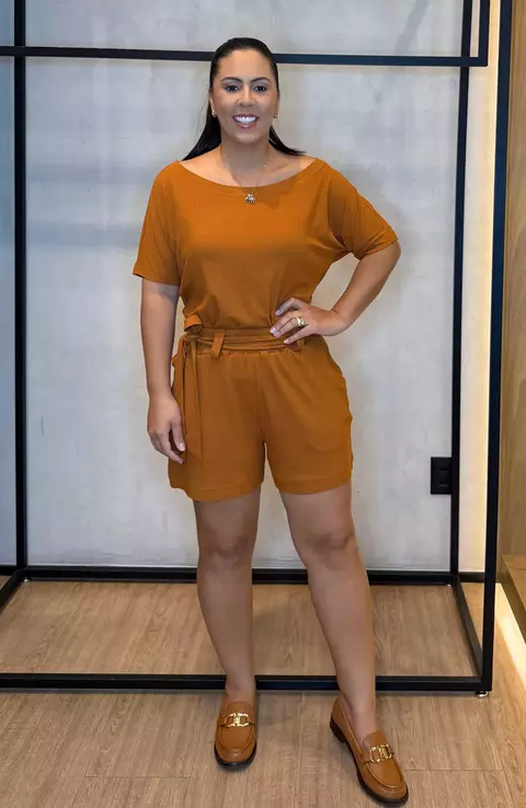 Conjunto Short e Blusa Regata com Botões de Pressão - Azul Resort - comprar online