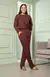 Conjunto Moletinho Premium | Blusa Manga Longa com Gola Ribana e Calça Comfy - Marrom Pinha - comprar online