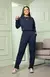 Conjunto Moletinho Premium | Blusa Manga Longa com Gola Ribana e Calça Comfy - Azul Resort - loja online
