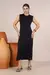 Imagem do Vestido Midi Moletinho Premium com Botões Laterais com Pressão - Preto