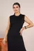 Vestido Midi Moletinho Premium com Botões Laterais com Pressão - Preto - Pannu - Moda Comfy