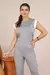 Conjunto Blusa Regata e Calça Justa Moletinho Premium - Mescla Medio - Pannu - Moda Comfy