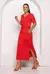 Conjunto Saia e Blusa Gola V Slim em Moletinho Premium - Vermelho Confiança - loja online