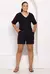 Conjunto Short e Blusa Gola V com Modelagem Regular em Moletinho Premium - Preto - comprar online