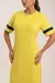 Vestido Moletinho Premium Bicolor Modelagem Ampla - Amarelo - loja online