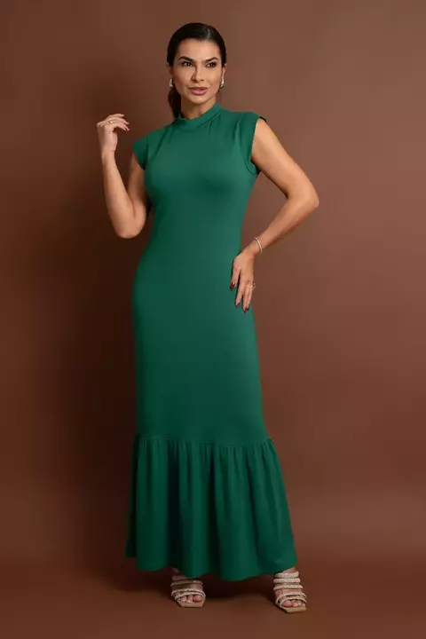 Vestido Moletinho Gramatura 300 Modelagem Justa - Verde - comprar online