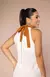 Vestido Linho | Modelagem Ampla e Amarração nas Costas - OFF - Pannu - Moda Comfy