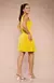Vestido Malha Premium | Saia com Pregas Laterais e Modelagem Elegante - Amarelo Intrigante na internet