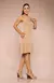 Vestido Malha Premium | Saia com Pregas Laterais e Modelagem Elegante - Bege Bosque - loja online