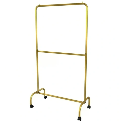 Arara Desfile Dupla com Rodinhas Dobravel 80cm - Cabideiro Organizador Para Lojas