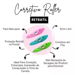 CORRETIVO ROLLER RETRATIL 5MMX6M - Cotton papelaria