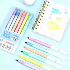 Marca Texto Apagável Slin - Kit 6 Cores