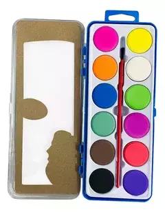 Estojo De Tintas Aquarelas Pastilhas 12 Cores Com Pincel na internet