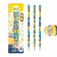 Lápis Preto Minions TRIS - Blister 3 Peças