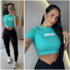 Cropped Canelado Verde Água - comprar online