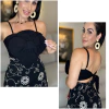 Cropped Flor Preto - comprar online