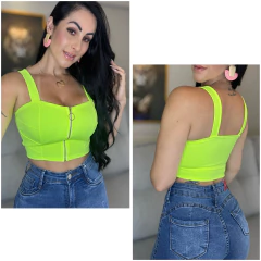 Cropped Mercedes Amarelo Neon - comprar online