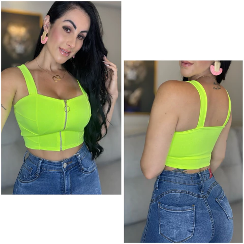 Cropped Mercedes Amarelo Neon - comprar online