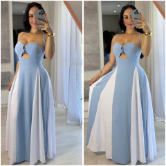 Vestido Longo Bicolor na internet